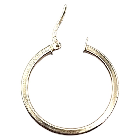 14 Karat Yellow Gold Sqaure Tubing Circle Hoop Earrings #20460 - Picture 5 of 7